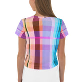 Colorful crop t-shirt with a carnival-inspired design, bringing fun and fashion to your wardrobe.